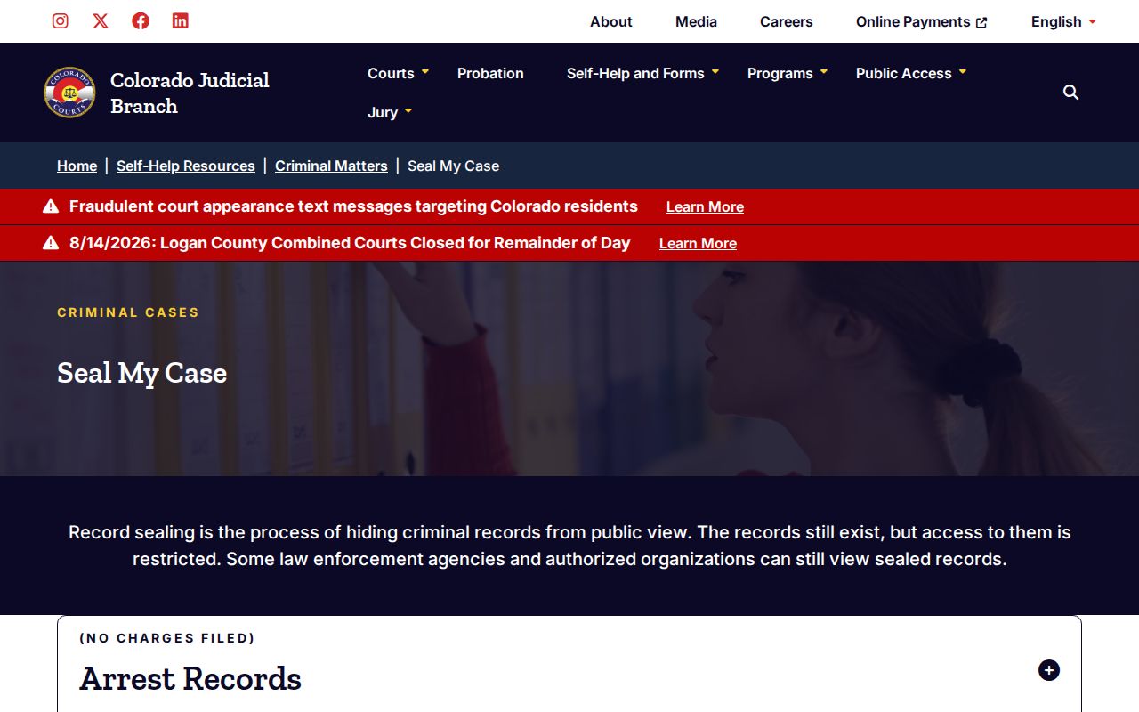 Colorado sealing options for Jefferson County arrest records